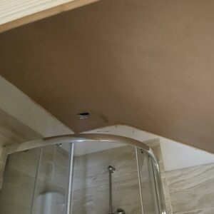 This customer was struggling with lots of blown patches on their ceiling, here is a peak of how we fixed the ceiling above their shower.